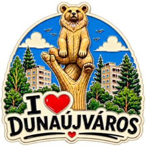 I ❤ Dunaújváros - Maciszobor hűtőmágnes