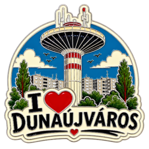 I ❤ Dunaújváros - Víztorony fém hűtőmágnes