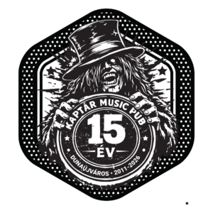 Kaptár Music Pub - 15 év - hatszög matrica
