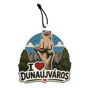 I ❤  Dunaújváros  - maciszobor autóillatosító